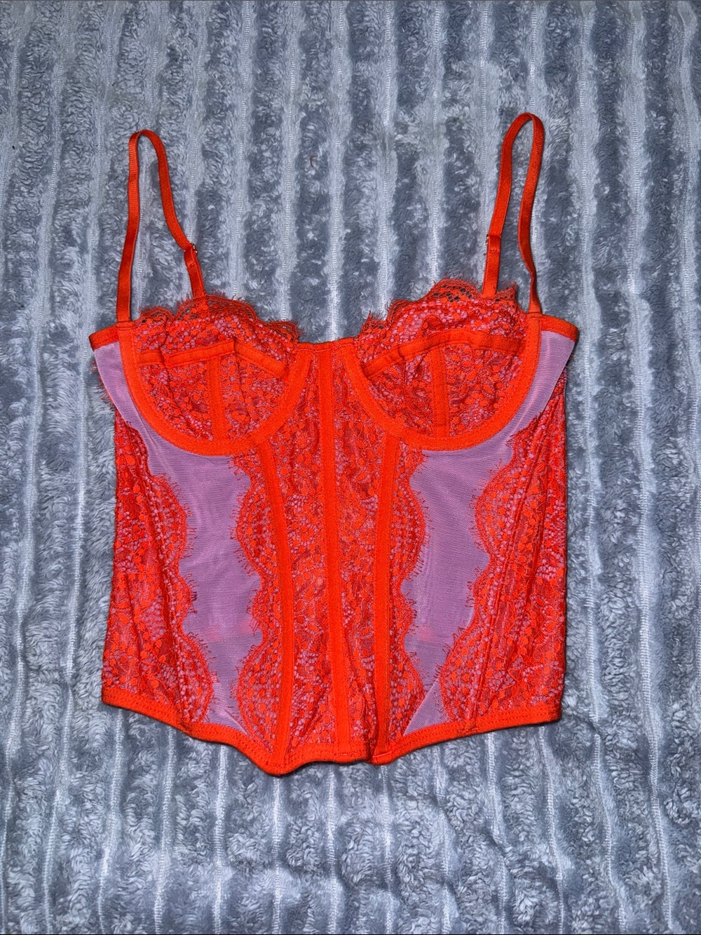 Urban Outfitters Out From Under Modern Love Corset Top Purple Orange